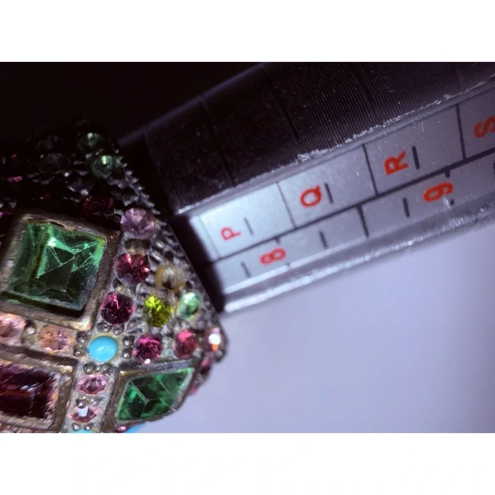 Signed Heidi Daus‎ Bold Statement Ring Antique Tone Size 7 Multicolor
